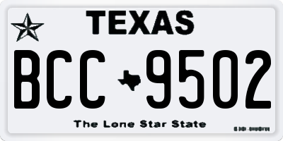 TX license plate BCC9502