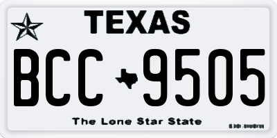 TX license plate BCC9505