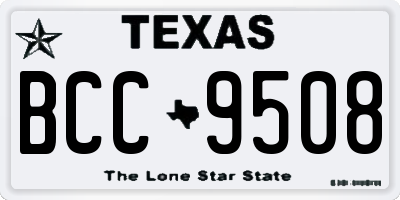 TX license plate BCC9508