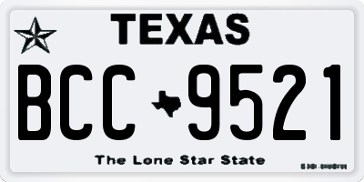 TX license plate BCC9521