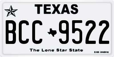 TX license plate BCC9522
