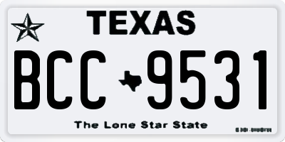 TX license plate BCC9531