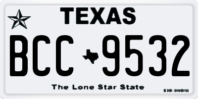 TX license plate BCC9532