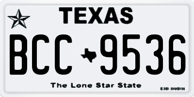 TX license plate BCC9536