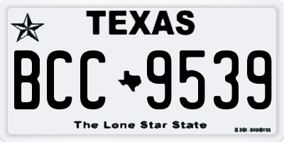 TX license plate BCC9539