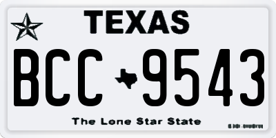 TX license plate BCC9543