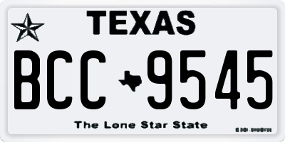 TX license plate BCC9545