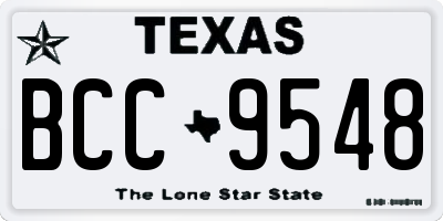 TX license plate BCC9548