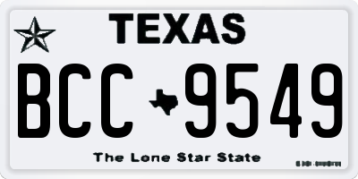 TX license plate BCC9549