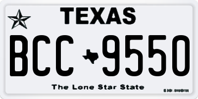 TX license plate BCC9550