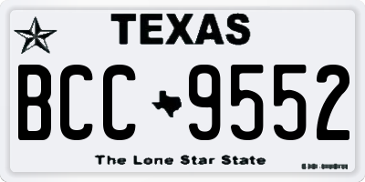 TX license plate BCC9552
