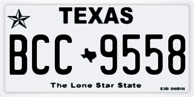 TX license plate BCC9558