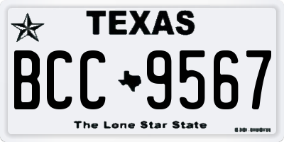 TX license plate BCC9567