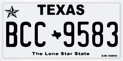 TX license plate BCC9583