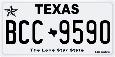 TX license plate BCC9590