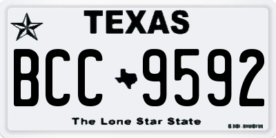 TX license plate BCC9592