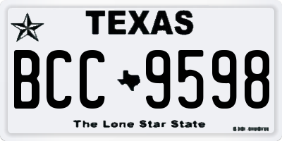 TX license plate BCC9598