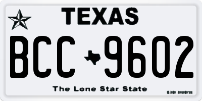 TX license plate BCC9602