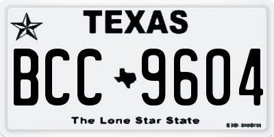 TX license plate BCC9604