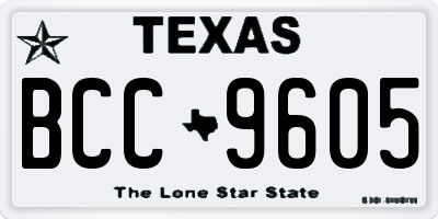 TX license plate BCC9605
