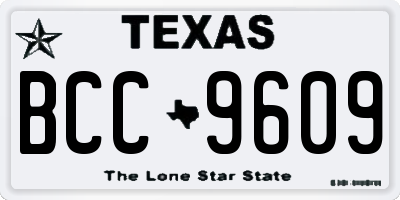 TX license plate BCC9609