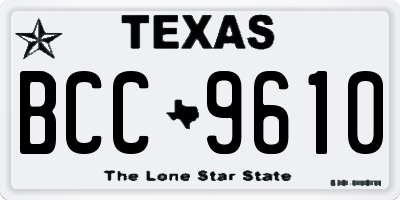 TX license plate BCC9610