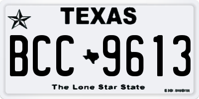 TX license plate BCC9613