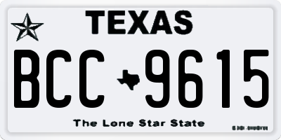 TX license plate BCC9615