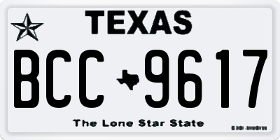 TX license plate BCC9617