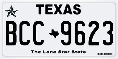 TX license plate BCC9623