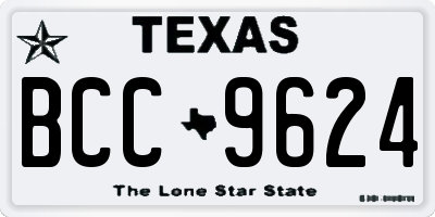 TX license plate BCC9624