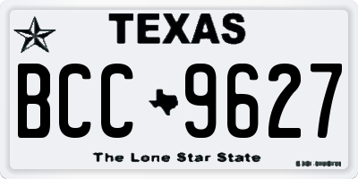 TX license plate BCC9627