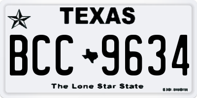 TX license plate BCC9634