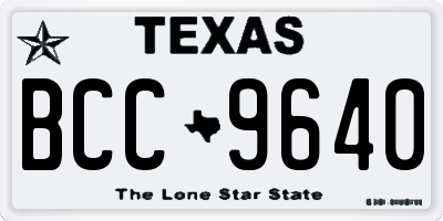 TX license plate BCC9640