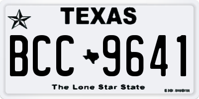 TX license plate BCC9641