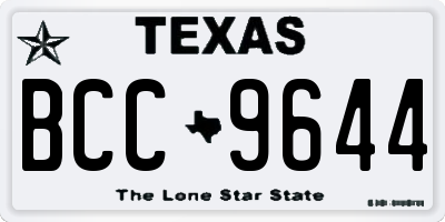 TX license plate BCC9644