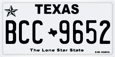 TX license plate BCC9652