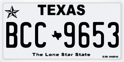 TX license plate BCC9653