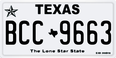 TX license plate BCC9663