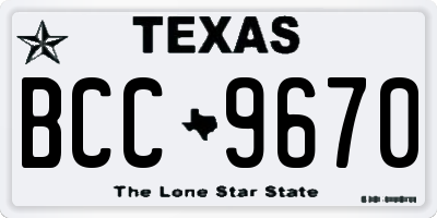 TX license plate BCC9670