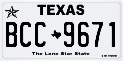TX license plate BCC9671