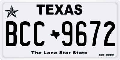 TX license plate BCC9672