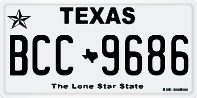 TX license plate BCC9686