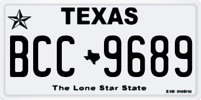TX license plate BCC9689