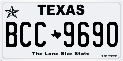 TX license plate BCC9690