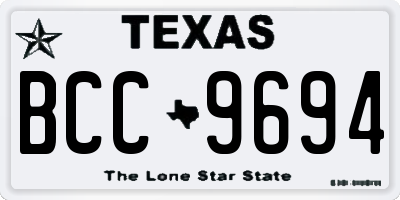 TX license plate BCC9694