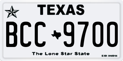 TX license plate BCC9700