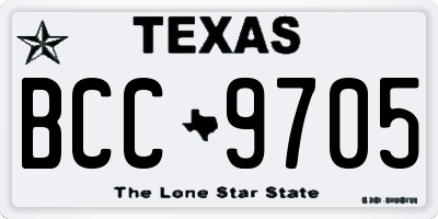 TX license plate BCC9705