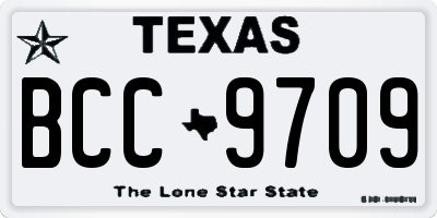 TX license plate BCC9709