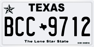 TX license plate BCC9712